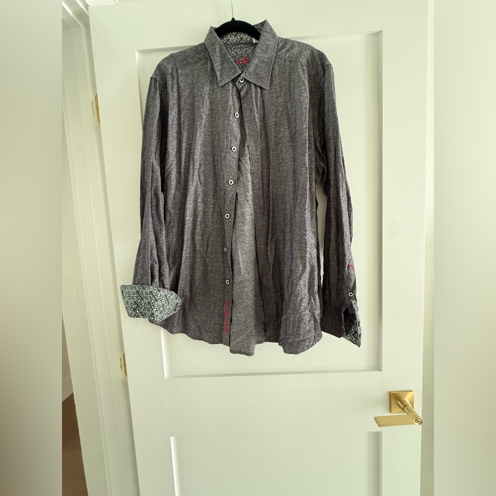 Robert Graham Men's Button-Down Shirt in Charcoal Gray